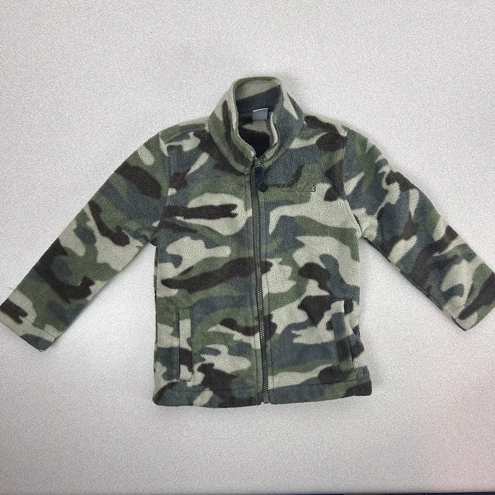 Cabela's Fleece Sweatshirt Full Zip Green Camo Size 2T Unisex
